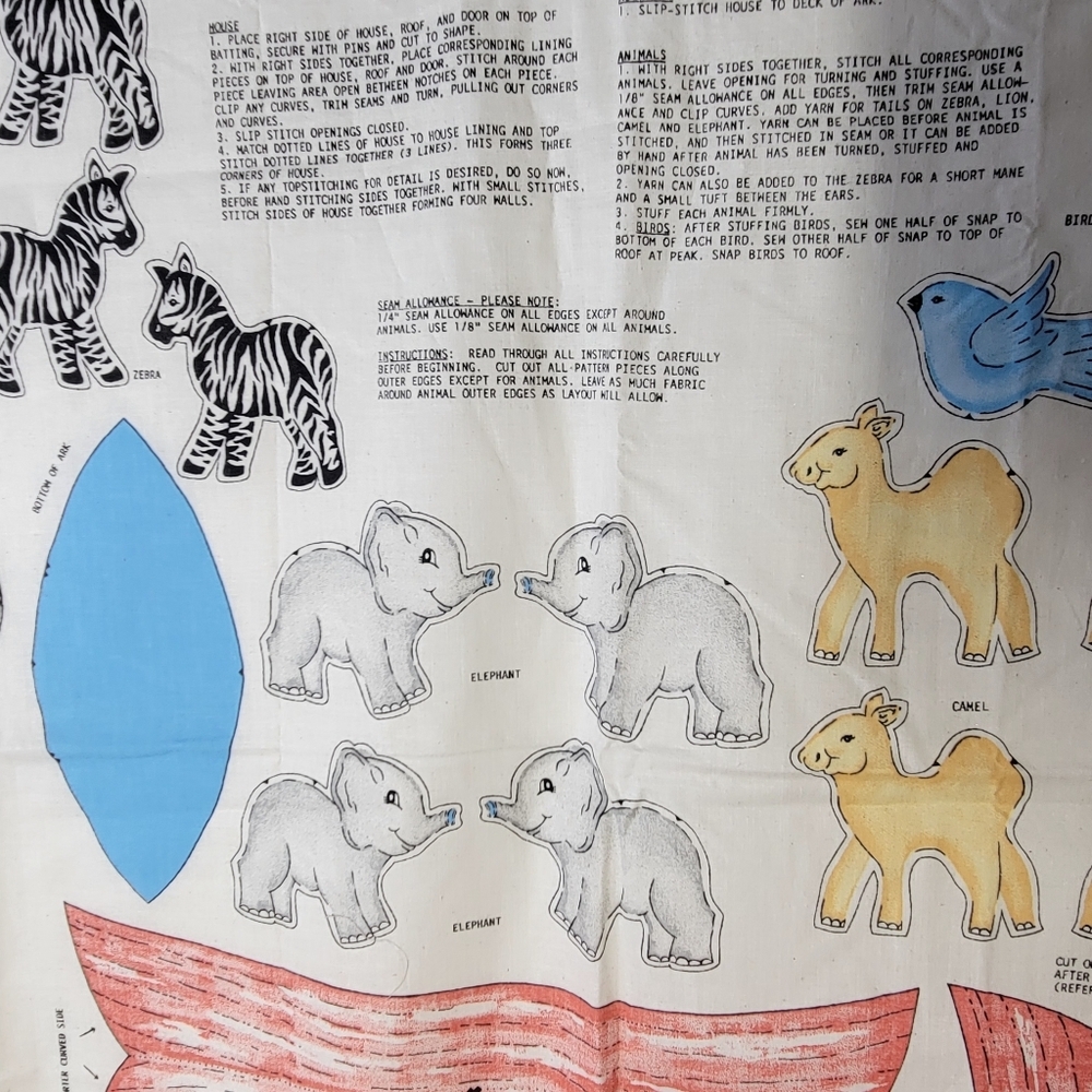 Springs Industries Noahs Ark Cut and Sew Panel With Animals New - Picture 9 of 16